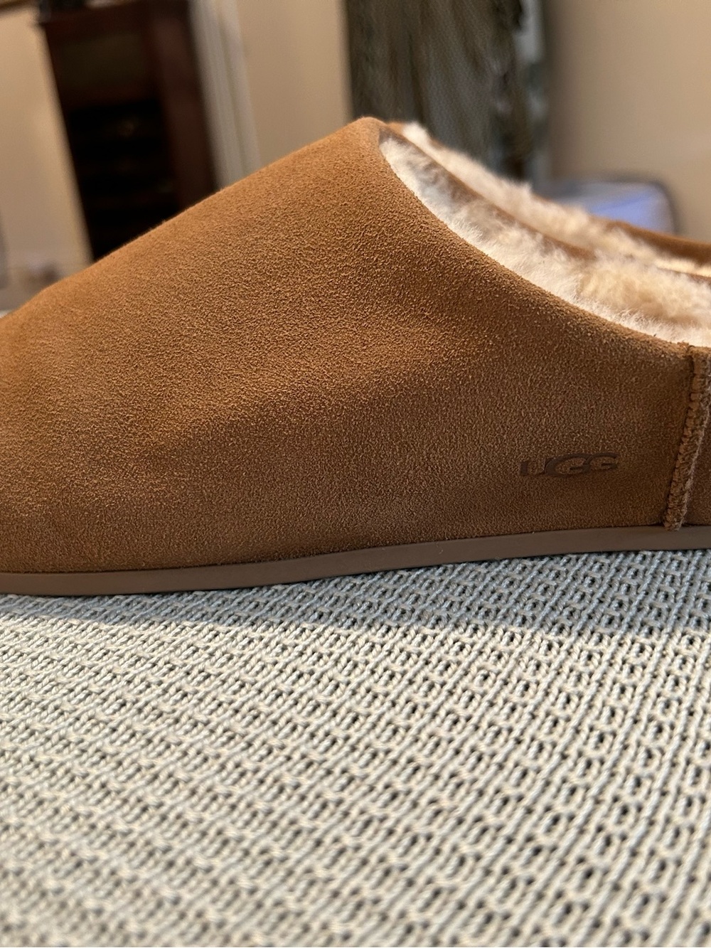 UGG Chestnut Suede Shearling Mule Slippers - Picture 4 of 6